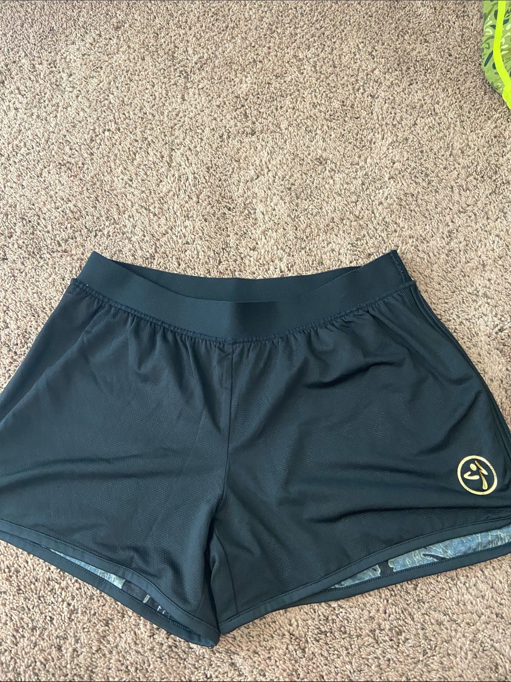Black Reversible Zumba Shorts with Logo